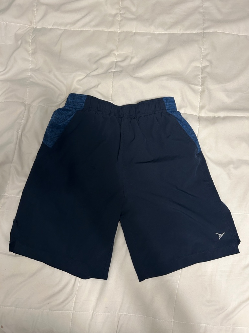 Old Navy Men's Dark Navy Athletic Shorts with Heathered Blue Accents